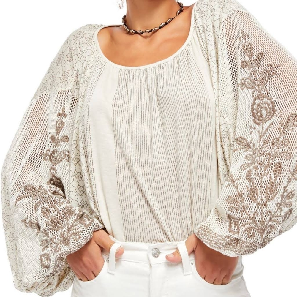 Free People Dreams Tunic Ecru Top Sz S/P